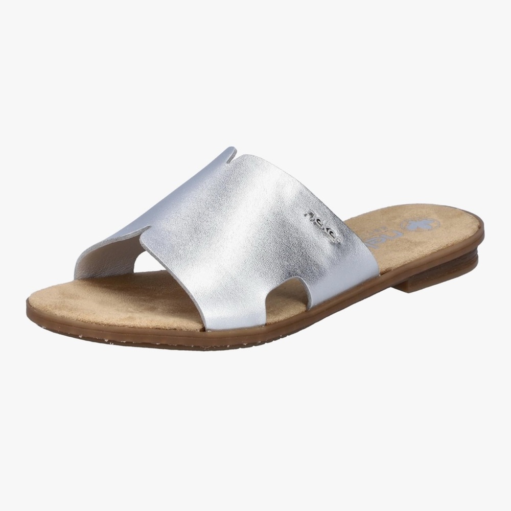 Rieker Silver Slide Sandals - new in box